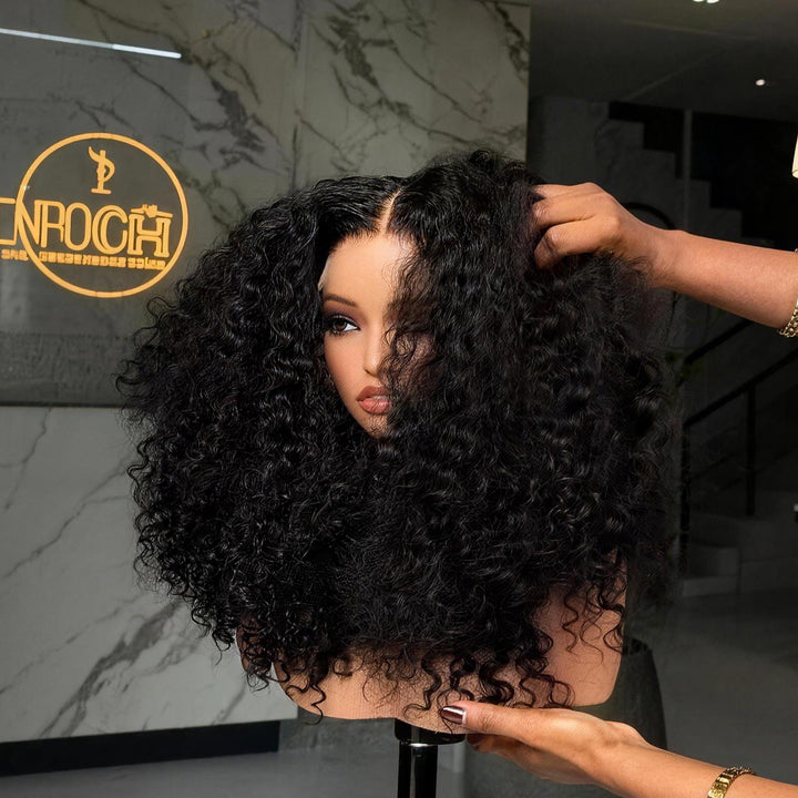 SZC 250 300 Density Copper Auburn Brown Deep Curly Bob 13x4 Lace Front Human Hair Wig