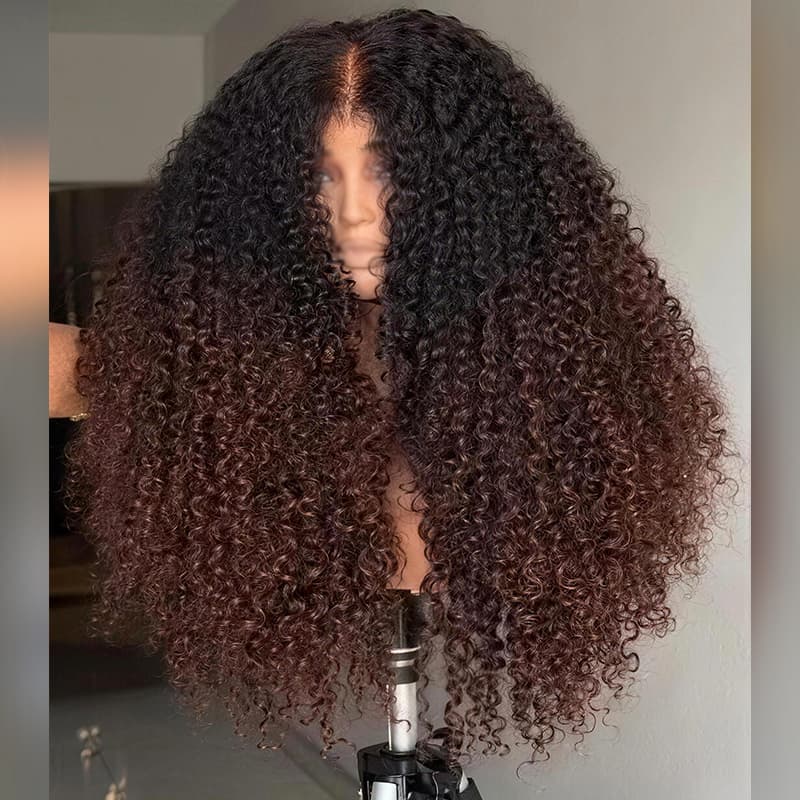SZC 250 300 Density Fluffy Kinky Curly Coils 13x4 Lace Front Human Hair Wig