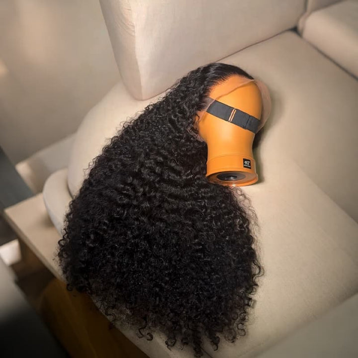 SZC 250 300 Density Jerry Kinky Curly 13x4 Lace Front Virgin Human Hair Wig