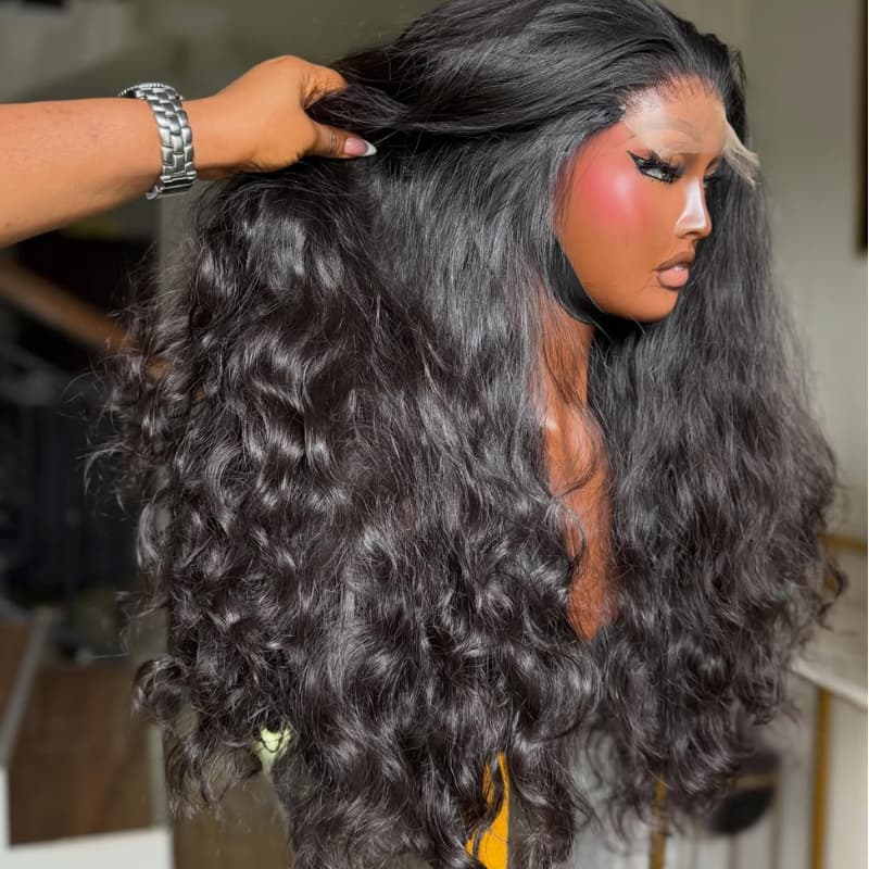 SZC 300 400 Density Thick Full Loose Deep Wave Spiral Curly 13x4 Lace Front Human Hair Wig