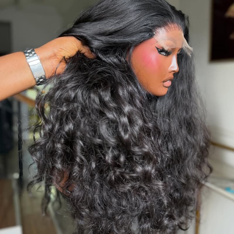 SZC 300 400 Density Thick Full Loose Deep Wave Spiral Curly 13x4 Lace Front Human Hair Wig