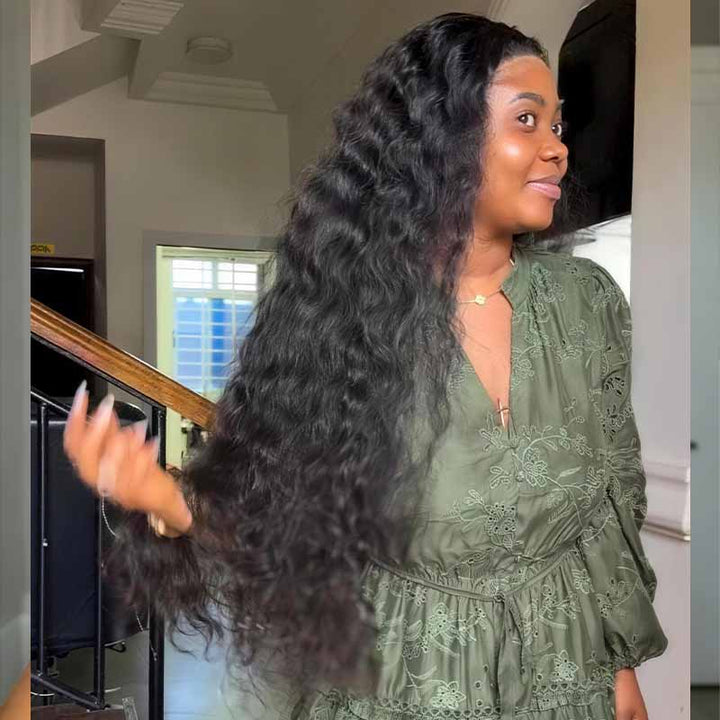 SZC 300 400 Density Water Wave 13x4 Lace Front Virgin Human Hair Wig