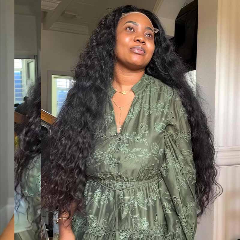 SZC 300 400 Density Water Wave 13x4 Lace Front Virgin Human Hair Wig