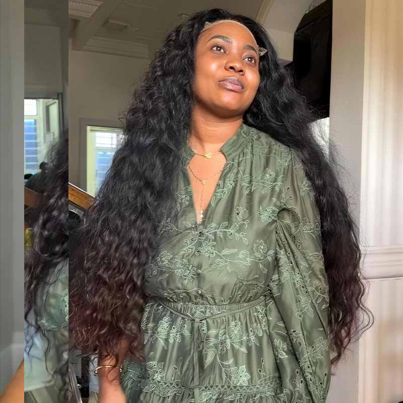 SZC 300 400 Density Water Wave 13x4 Lace Front Virgin Human Hair Wig