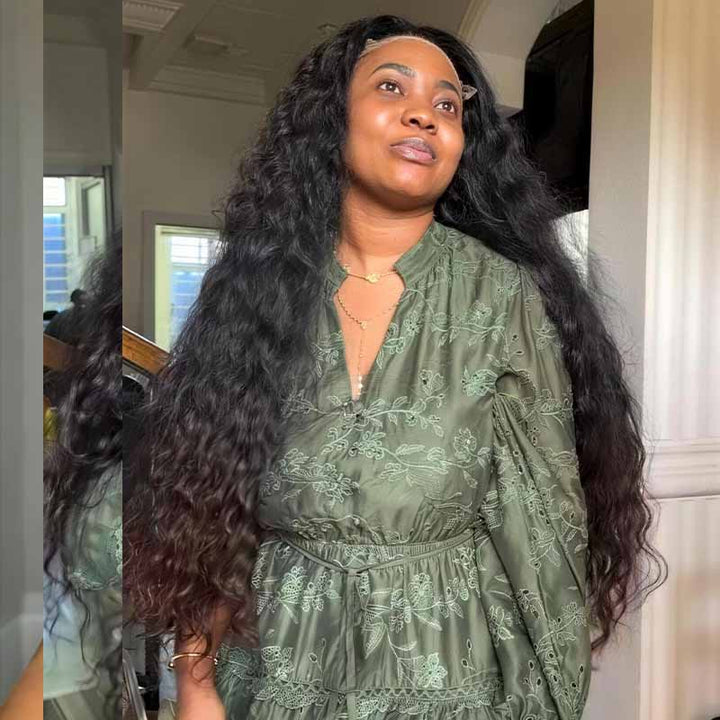 SZC 300 400 Density Water Wave 13x4 Lace Front Virgin Human Hair Wig