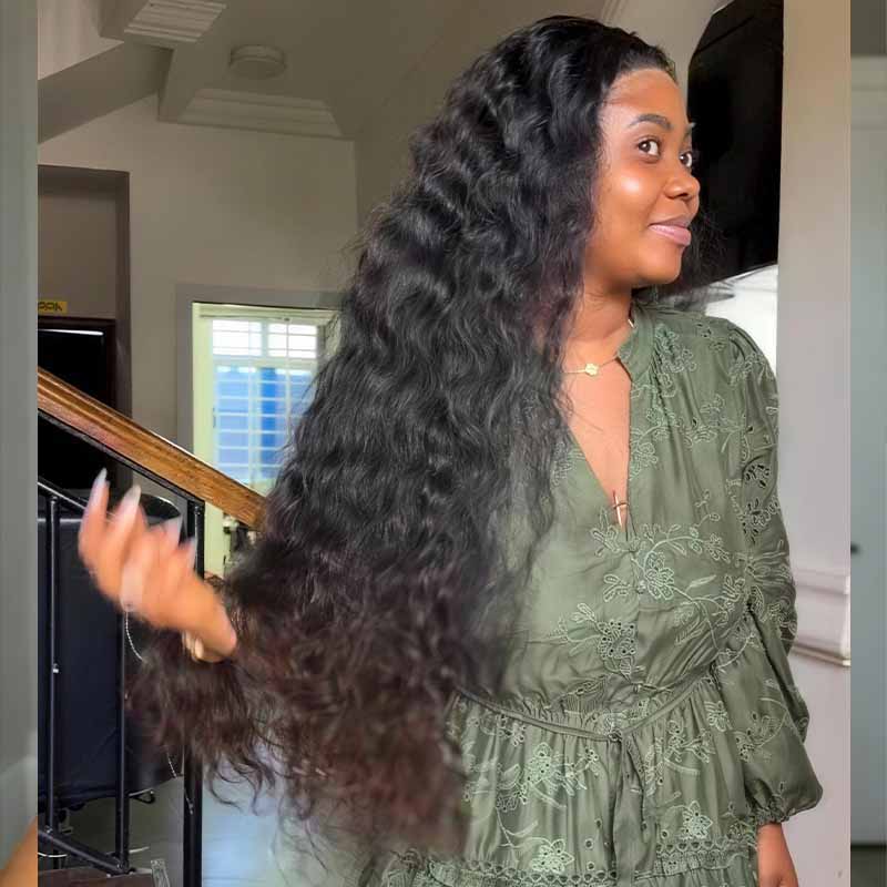 SZC 300 400 Density Water Wave 13x4 Lace Front Virgin Human Hair Wig