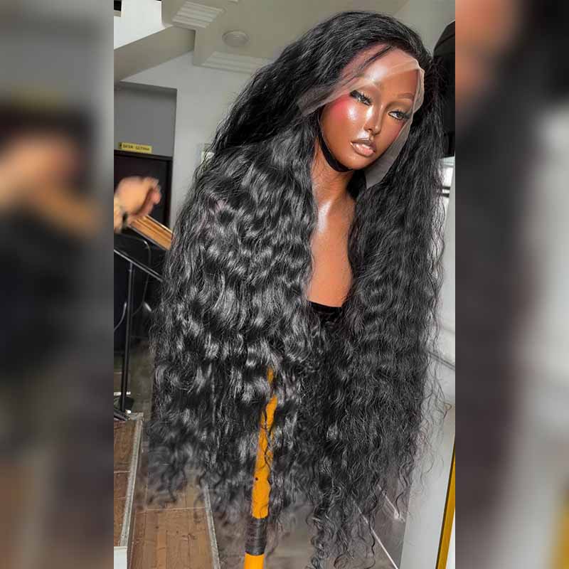 SZC 300 400 Density Water Wave 13x4 Lace Front Virgin Human Hair Wig