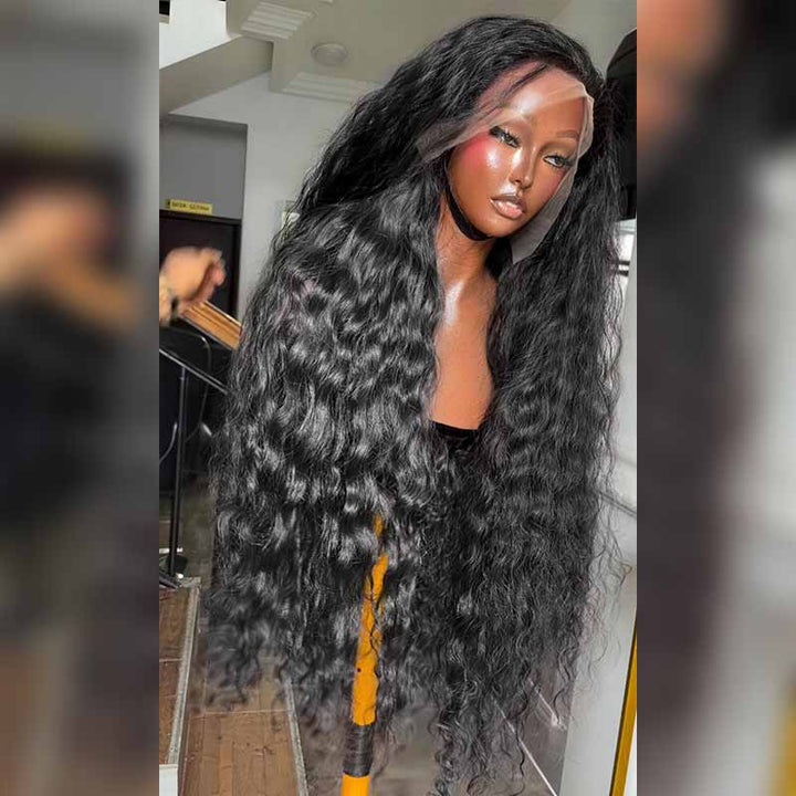SZC 300 400 Density Water Wave 13x4 Lace Front Virgin Human Hair Wig
