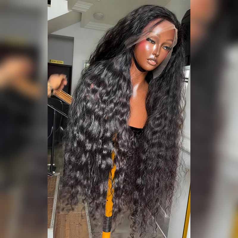 SZC 300 400 Density Water Wave 13x4 Lace Front Virgin Human Hair Wig