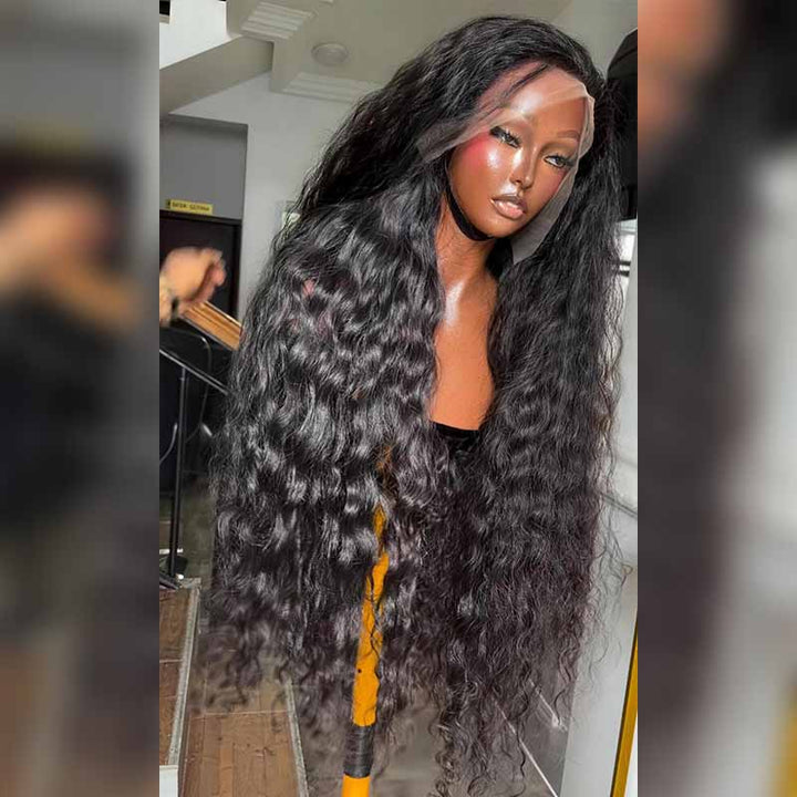 SZC 300 400 Density Water Wave 13x4 Lace Front Virgin Human Hair Wig
