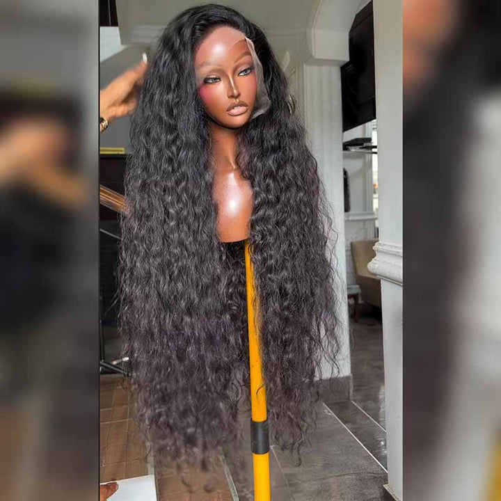 SZC 300 400 Density Water Wave 13x4 Lace Front Virgin Human Hair Wig