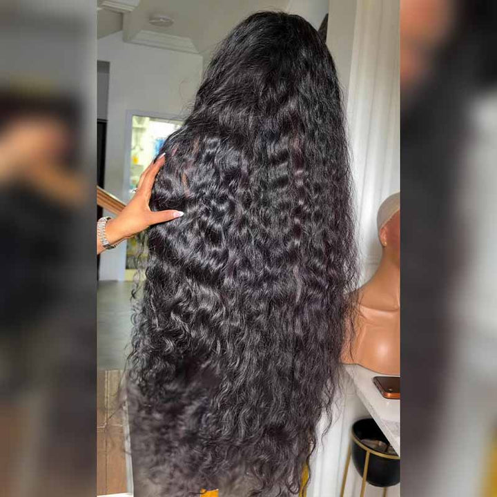 SZC 300 400 Density Water Wave 13x4 Lace Front Virgin Human Hair Wig