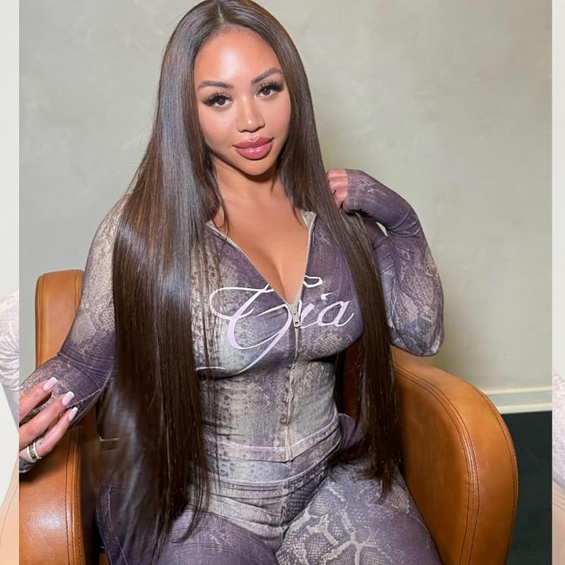 SZC 300 Density Chocolate Brown Bone Straight 13x4 Lace Front Human Hair Wigs