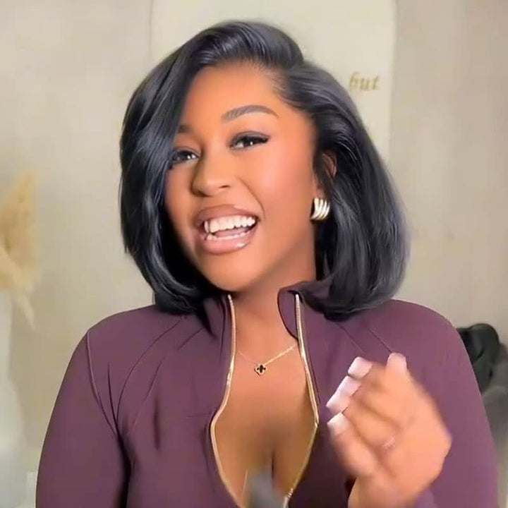SZC 8 10 12 14 inch Short Bob Side Part 13x4 Lace Front Virgin Human Hair Wigs