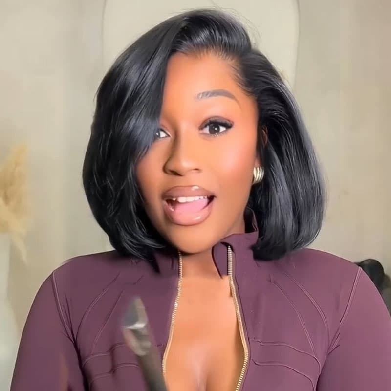 SZC 8 10 12 14 inch Short Bob Side Part 13x4 Lace Front Virgin Human Hair Wigs