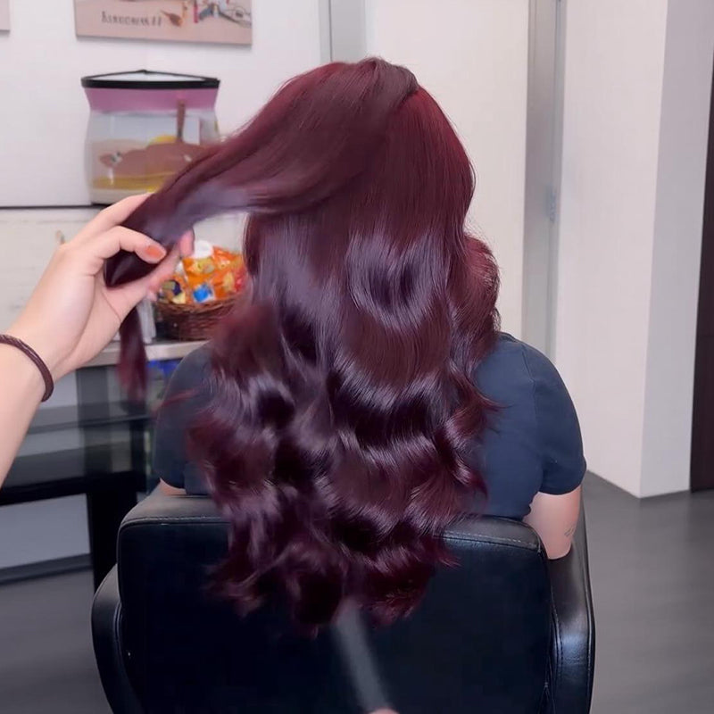 SZC 99J Burgundy Red Loose Body Wave 300 Density 13x4 Lace Front Human Hair Wigs