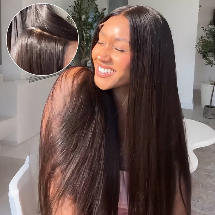 SZC Airy Breathable Full Lace Frontal Free Part Natural Scalp Human Hair Wigs