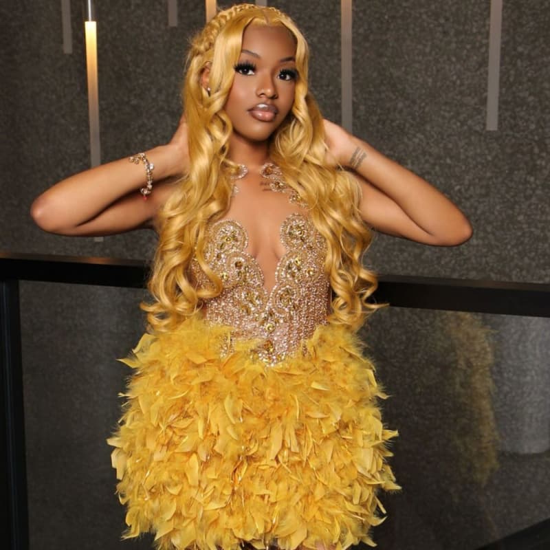 SZC Birthday Party Golden Honey Blonde 13x4 Lace Front Human Hair Wig