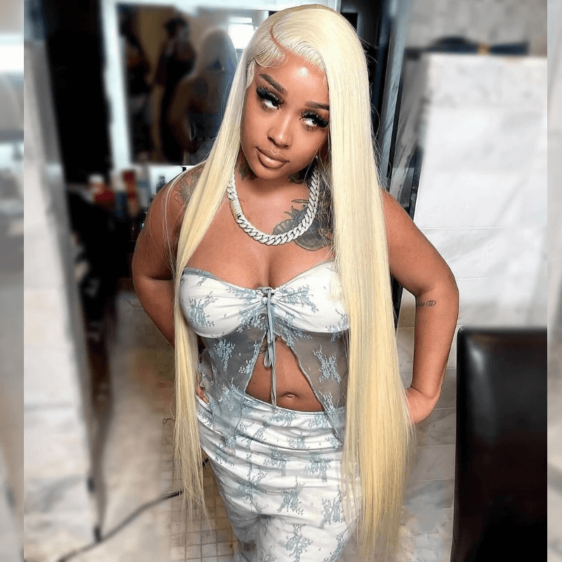 Blonde 613 Bone Straight 200 Density 13x4 Lace Front Hair Weave Wig