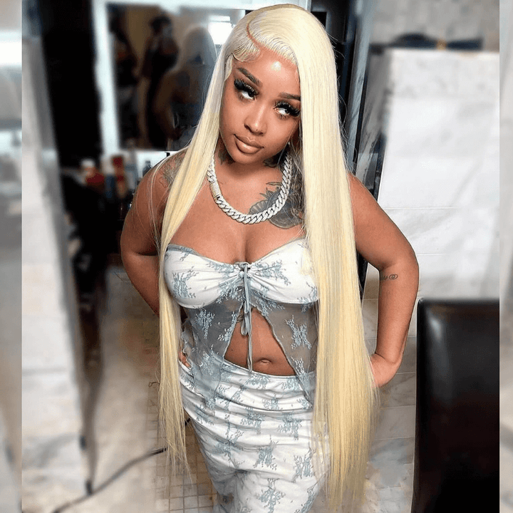 Blonde 613 Bone Straight 200 Density 13x4 Lace Front Hair Weave Wig