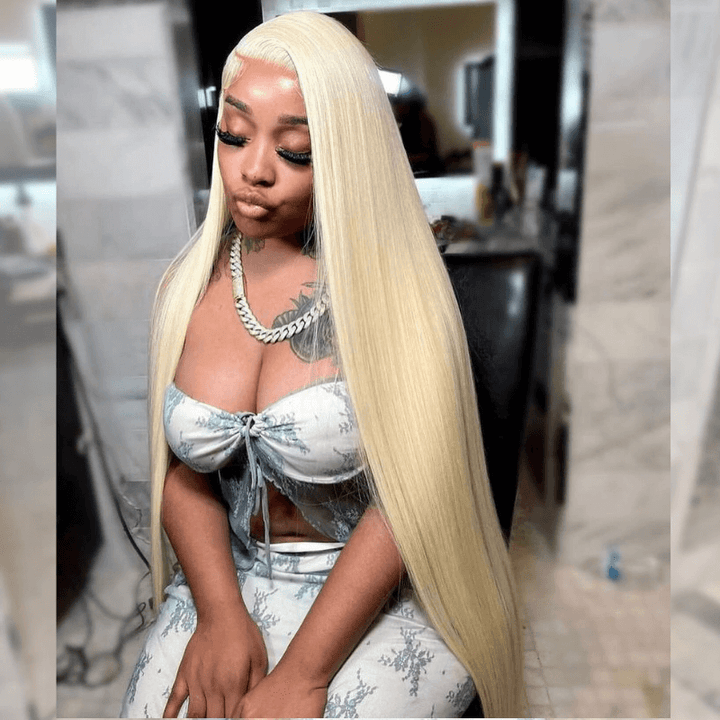 Blonde 613 Bone Straight 200 Density 13x4 Lace Front Hair Weave Wig