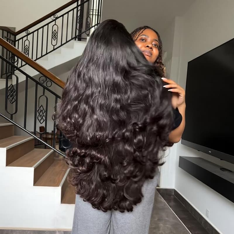 SZC Body Wave Loose Curls 250 300 Density 13x4 Lace Front Human Hair Wigs