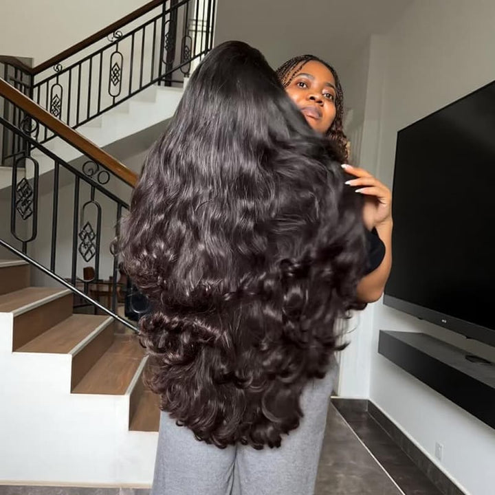 SZC Body Wave Loose Curls 250 300 Density 13x4 Lace Front Human Hair Wigs
