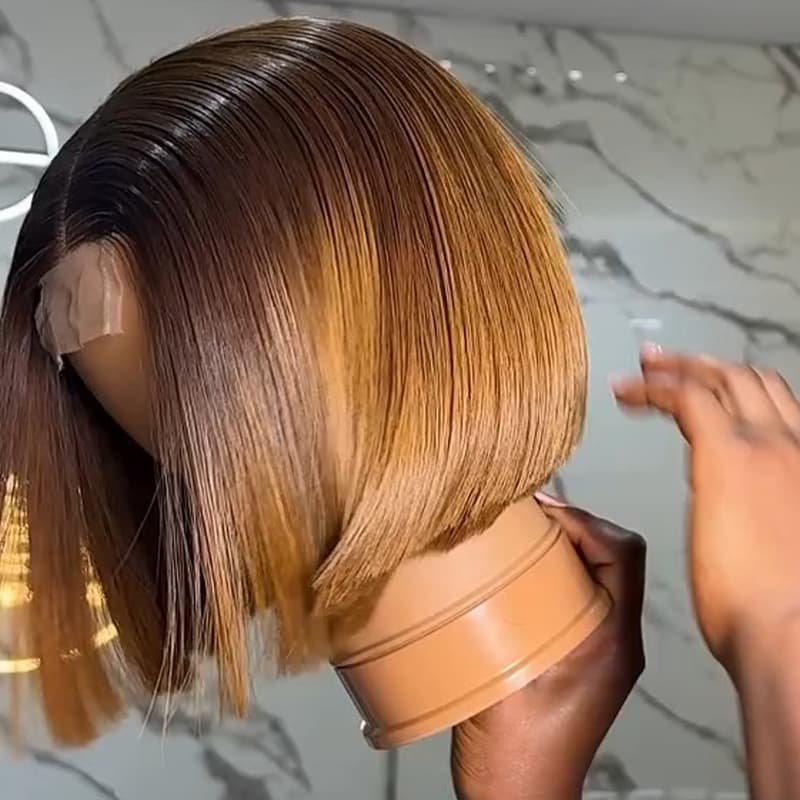 SZC Chic Short Brown Pixie Cut Bob Wigs Mature Women Easy-to-style Straight Hair
