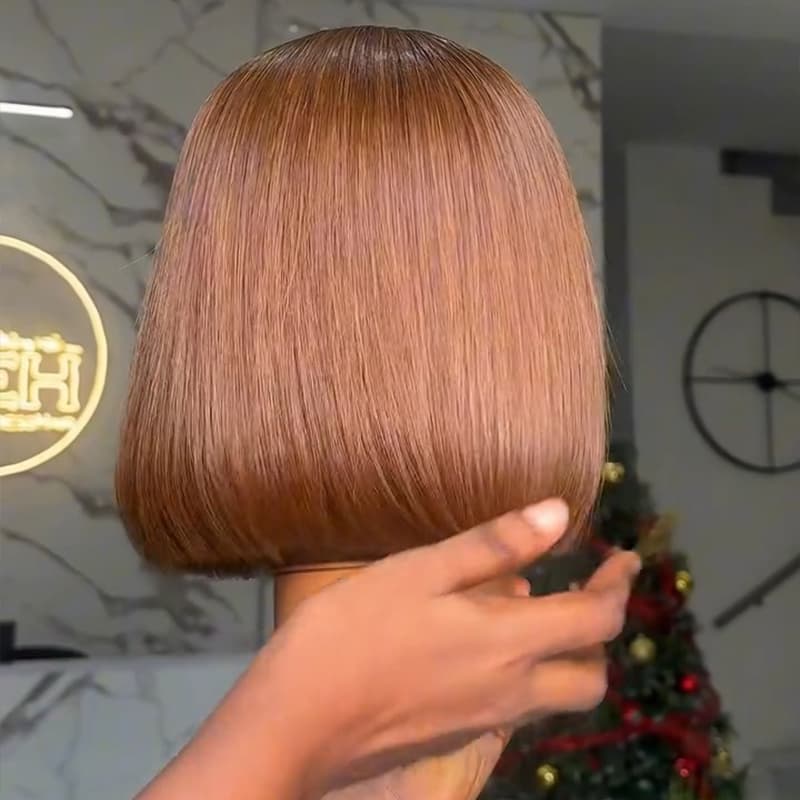 SZC Chic Short Brown Pixie Cut Bob Wigs Mature Women Easy-to-style Straight Hair