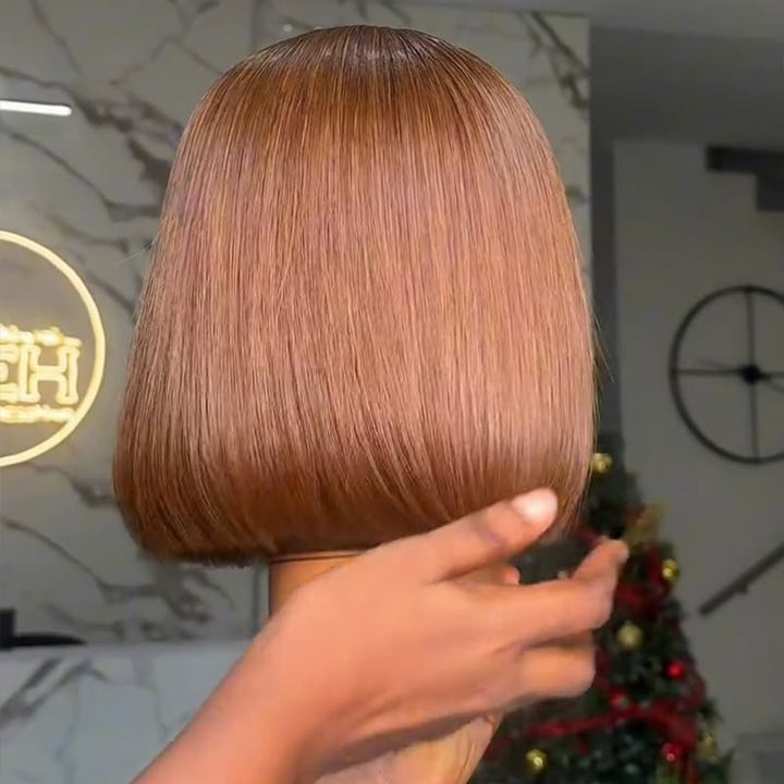 SZC Chic Short Brown Pixie Cut Bob Wigs Mature Women Easy-to-style Straight Hair