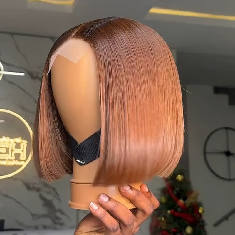 SZC Chic Short Brown Pixie Cut Bob Wigs Mature Women Easy-to-style Straight Hair