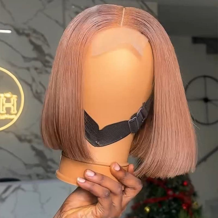 SZC Chic Short Brown Pixie Cut Bob Wigs Mature Women Easy-to-style Straight Hair