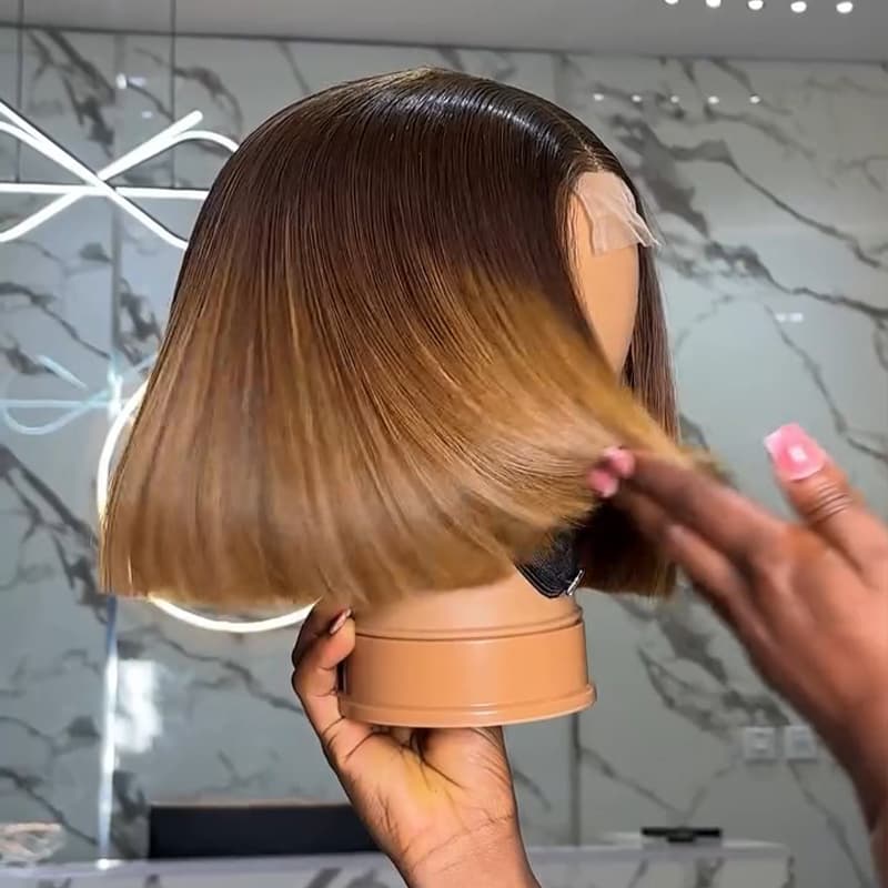 SZC Chic Short Brown Pixie Cut Bob Wigs Mature Women Easy-to-style Straight Hair