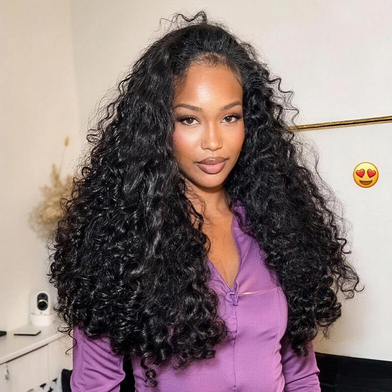 SZC Coily Deep Curly 300 Density 13x4 Lace Front Human Hair Wigs