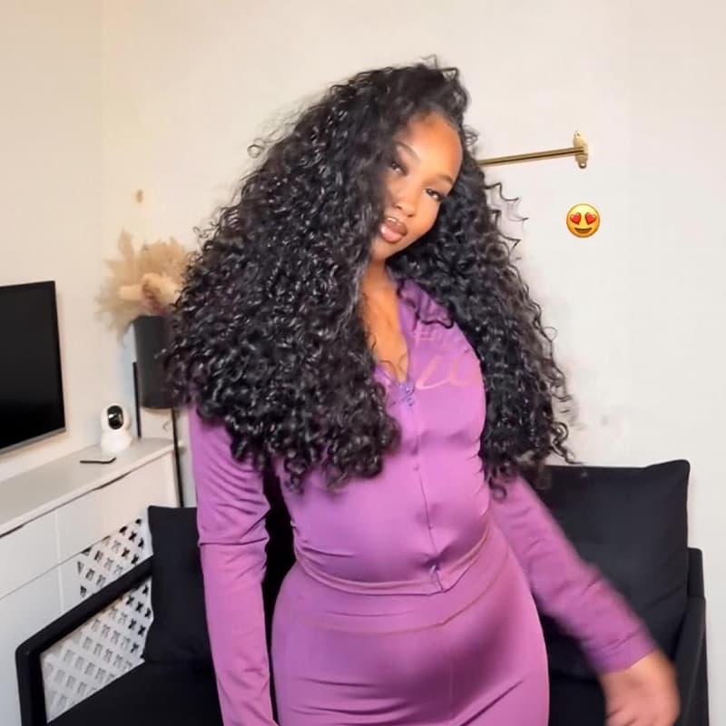 SZC Coily Deep Curly 300 Density 13x4 Lace Front Human Hair Wigs