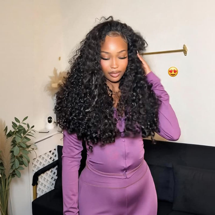 SZC Coily Deep Curly 300 Density 13x4 Lace Front Human Hair Wigs
