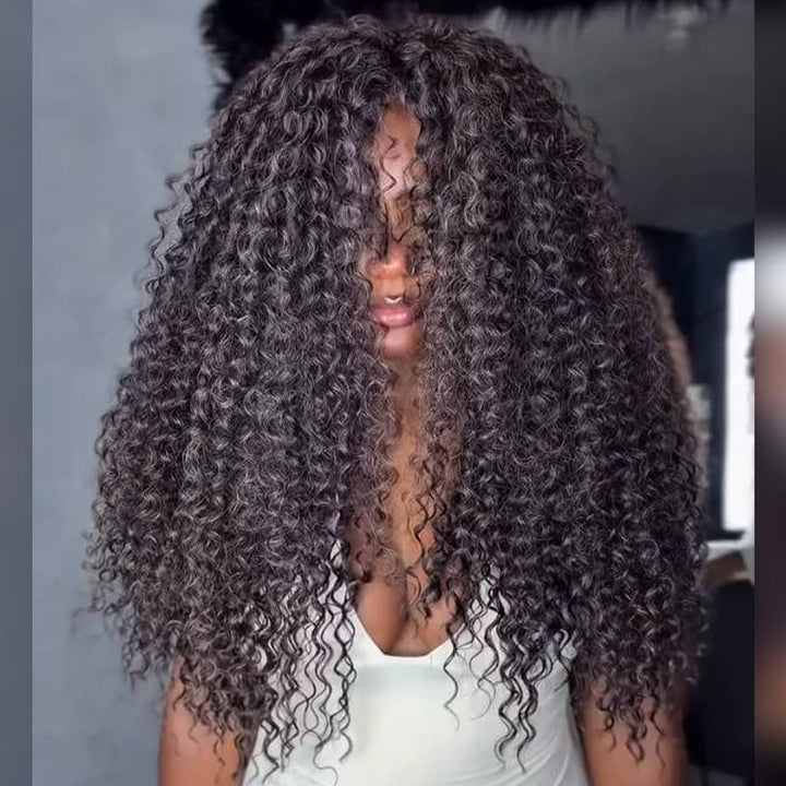 SZC Coily Kinky Curly 250 300 Density 13x4 Lace Front Human Hair Wigs