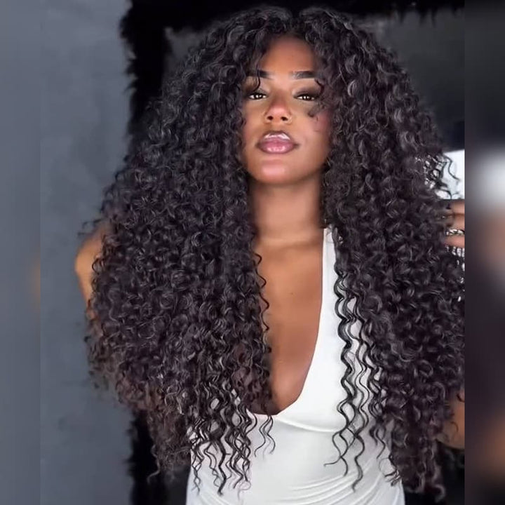 SZC Coily Kinky Curly 250 300 Density 13x4 Lace Front Human Hair Wigs