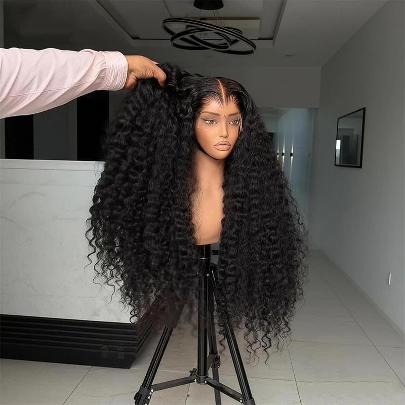 SZC Copper Auburn Orange Brown Deep Curly 250 300 Density 13x4 Lace Front Human Hair Wig