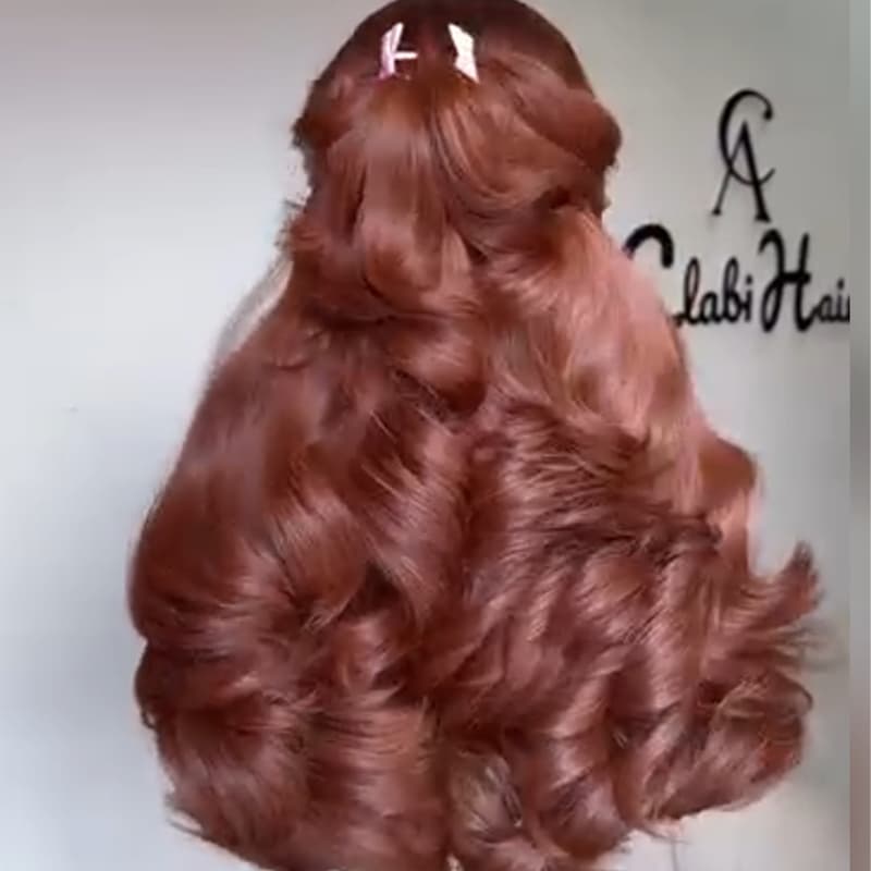 SZC Copper Chestnut Reddish Brown 13X4 Lace Front Human Hair Wigs 250 300 Density