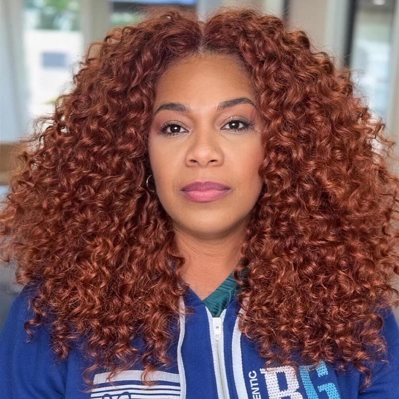 Copper Reddish Brown Red Springy Coils Tight Curly Short Bob Hair Wigs ...