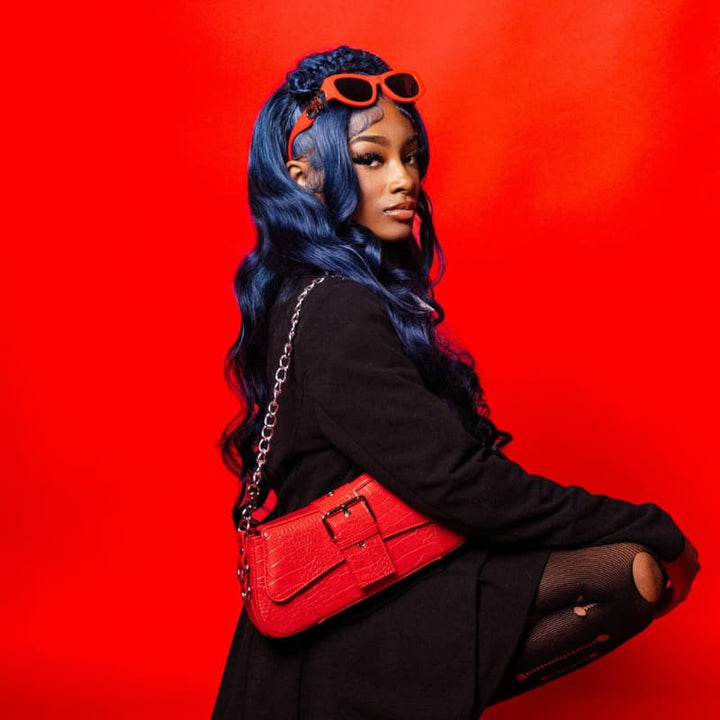 SZC Dark Blue Student Affordable Back to School Graduation College Girl 13x4 Lace Front Human Hair Wigs