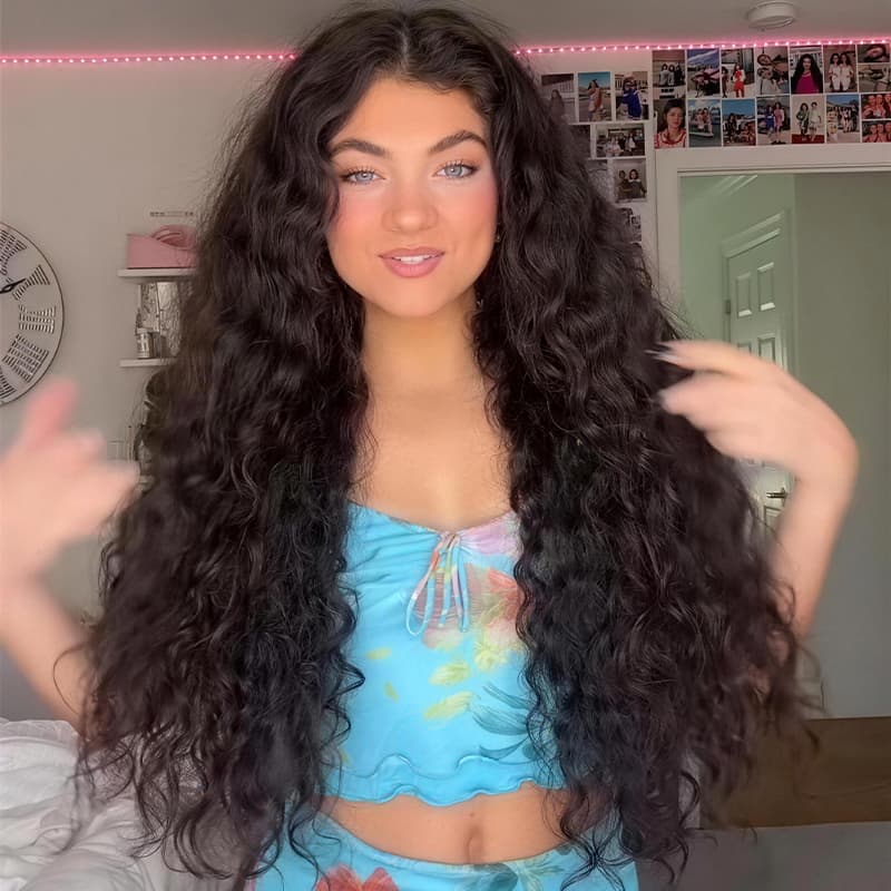 SZC Deep Curly 250 300 Density 13x4 Lace Front Virgin Human Hair Wigs
