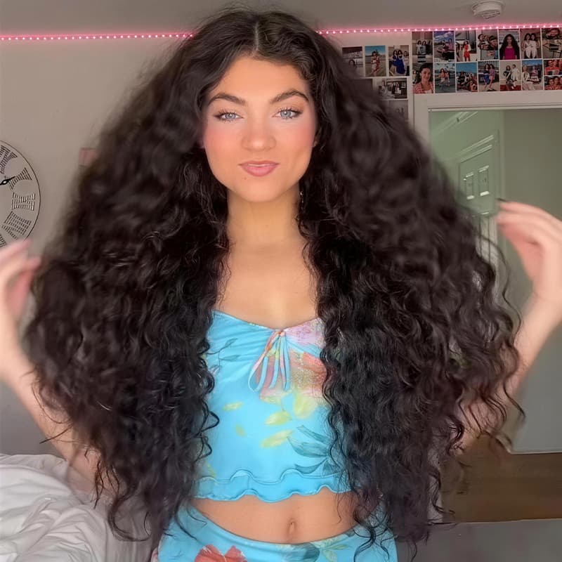 SZC Deep Curly 250 300 Density 13x4 Lace Front Virgin Human Hair Wigs