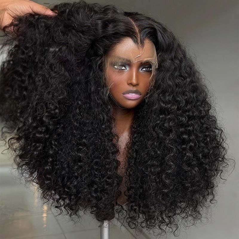 SZC Deep Water Wave Shoulder Length Bob 13x4 Lace Front Human Hair Wigs