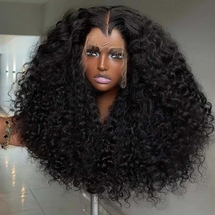 SZC Deep Water Wave Shoulder Length Bob 13x4 Lace Front Human Hair Wigs