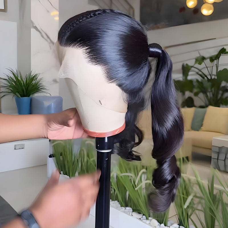SZC Full Lace Frontal Free Part Anywhere Ponytails Friendly Human Hair Wigs