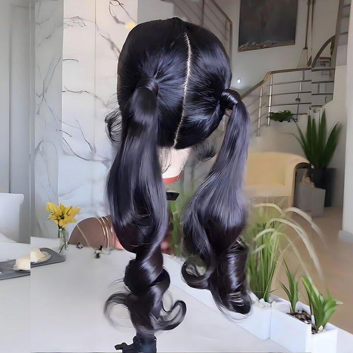 SZC Full Lace Frontal Free Part Anywhere Ponytails Friendly Human Hair Wigs