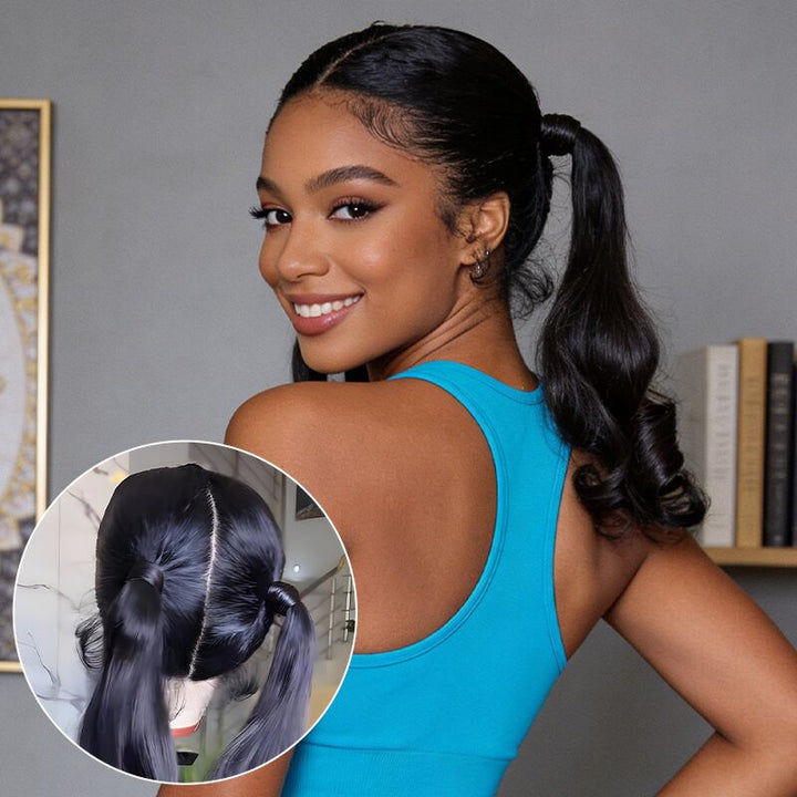 SZC Full Lace Frontal Free Part Anywhere Ponytails Friendly Human Hair Wigs