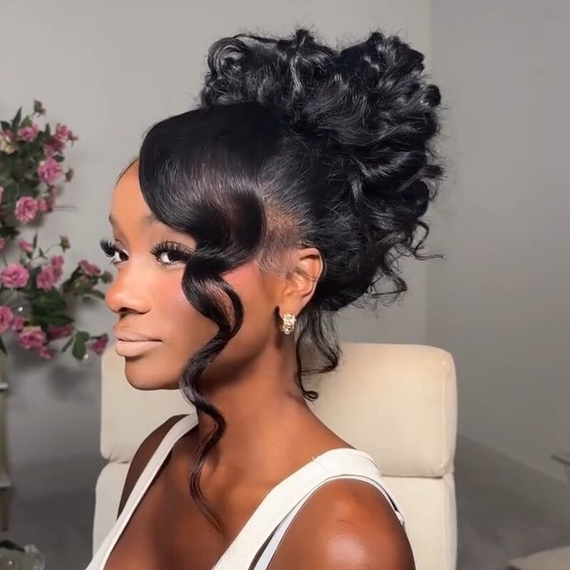 SZC Full Lace Ventilated Breathable Updo-Friendly Loose Deep Wave Human Hair Wigs